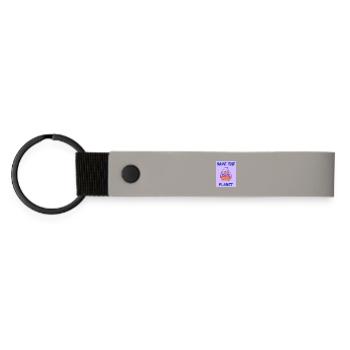 ECOLOGY. PLANET. NATURE. GARDEN. TREE. FLOWER - Matte Pu Keyring - light grey - Front