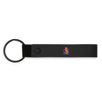 Polygone du Lion majestueux - Porte-clés en PU mat - noir - Devant