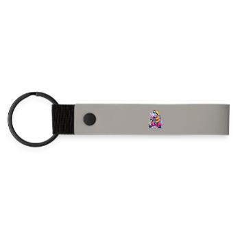 Hippopotamus on scooter - Matte Pu Keyring - light grey - Front
