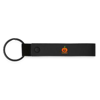 Funny pumpkin for Halloween - Matte Pu Keyring - black - Front