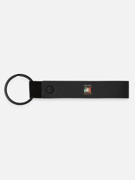 Hässlicher Weihnachtspullover - Matte PU Schlüsselanhänger - Schwarz