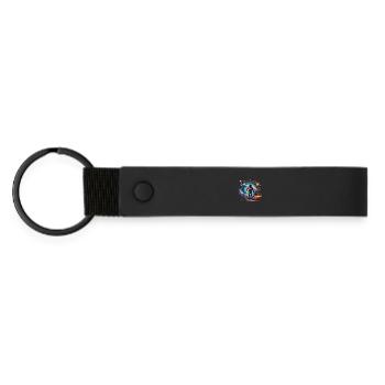 Astronaut im Weltall Design - Matte PU Schlüsselanhänger - Schwarz - Vorne