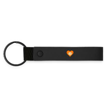 Bitcoin Crypto Cryptocurrency Splash - Matte Pu Keyring - black - Front