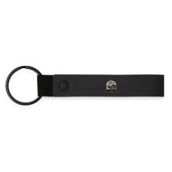 View of the Berlin Cathedral Dome and the Spree - Matte Pu Keyring - black - Front