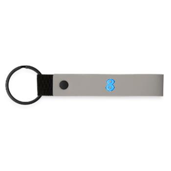 Number 8 Number Eight Motif Blue - Matte Pu Keyring - light grey - Front