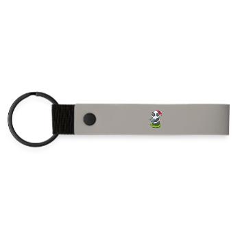 Panda Christmas Package - Matte Pu Keyring - light grey - Front