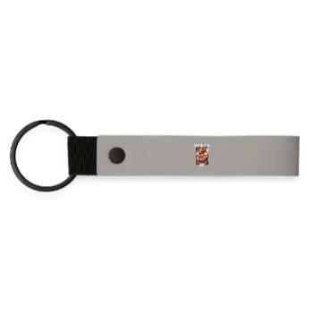 Fort comme un lion - Porte-clés en PU mat - gris clair - Devant