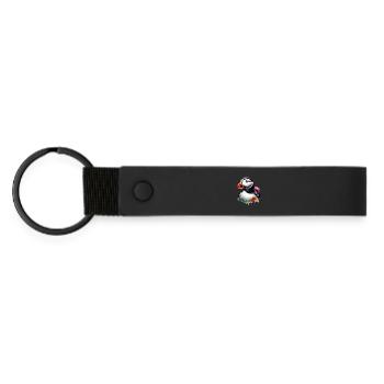 Papageitaucher - Matte PU Schlüsselanhänger - Schwarz - Vorne
