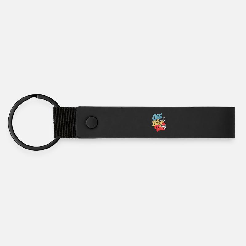 Chat et thé Imprimer - Porte-clés en PU mat - noir