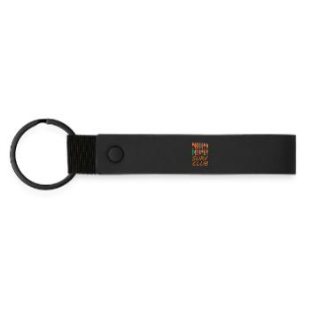 Surf Club Surfbrett Design - Matte PU Schlüsselanhänger - Schwarz - Vorne