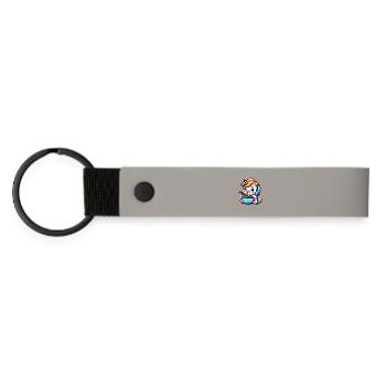 Japanese Kawaii Unicorn Ramen Asian Cuisine - Matte Pu Keyring - light grey - Front