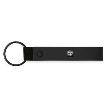 Natur Landschaft Outdoor Berglandschaft Flachmann - Matte PU Schlüsselanhänger - Schwarz - Vorne