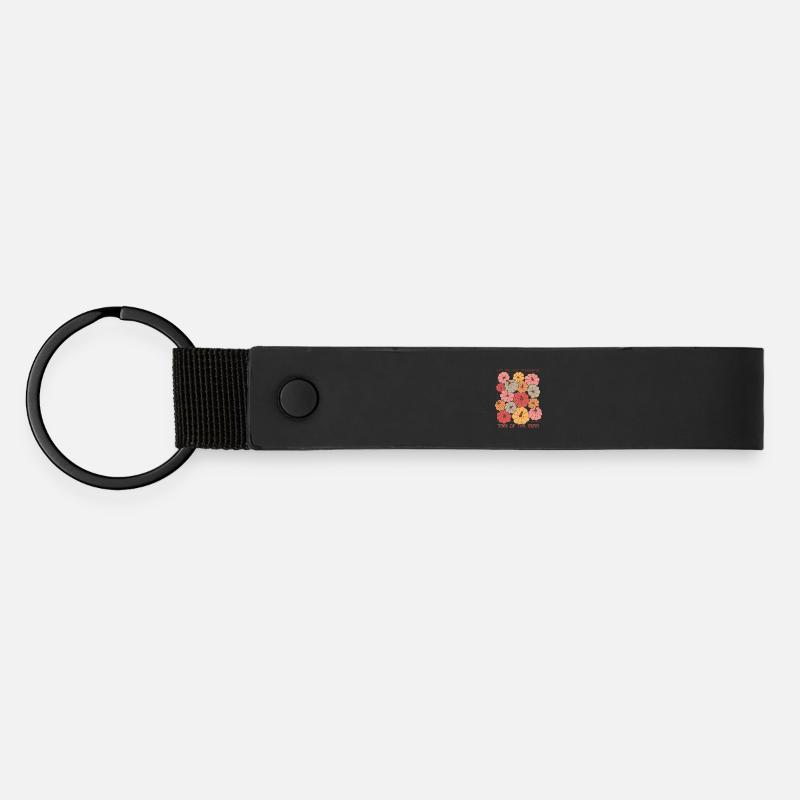 Colorful Pumpkin Patch Fall quote - Matte Pu Keyring - black