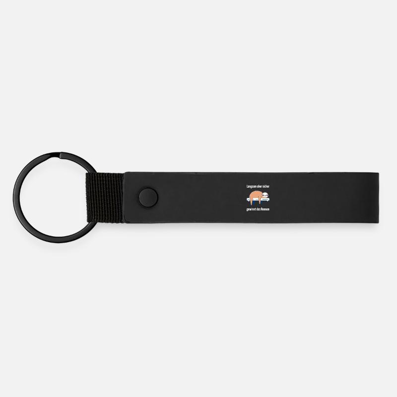 Relaxed sloth mood - Matte Pu Keyring - black