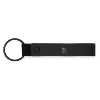 eat sleep forge repeat - Porte-clés en PU mat - noir - Devant