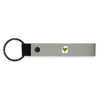 St. Patrick's Day Shamrock Heart - Matte Pu Keyring - light grey - Front