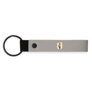 Surfboard - Matte Pu Keyring - light grey - Front