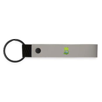 Frosch Zahnbürste - Matte PU Schlüsselanhänger - Hellgrau - Vorne