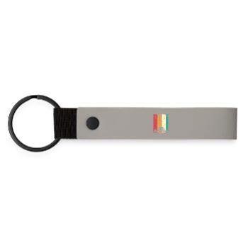 Dad High 2 Dad Two Kids Car Father's Day Gift - Matte Pu Keyring - light grey - Front