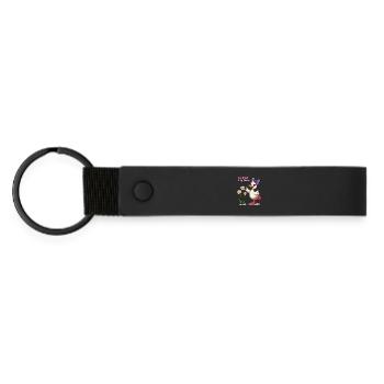 Certified Silly Goose Funny Cartoon Goose T-Shirt - Matte Pu Keyring - black - Front