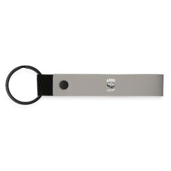 ADHD Brain Social Club Chaos - Matte Pu Keyring - light grey - Front