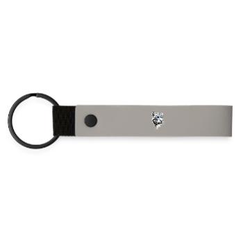 Snow Leopard Panther Big Cat Big Cat Leopard - Matte Pu Keyring - light grey - Front
