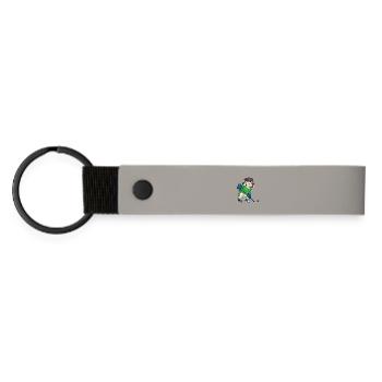 Igel Eishockey Eishockeyschläger - Matte PU Schlüsselanhänger - Hellgrau - Vorne