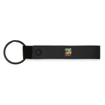 Scène de cocktail Tropical Parrot - Porte-clés en PU mat - noir - Devant