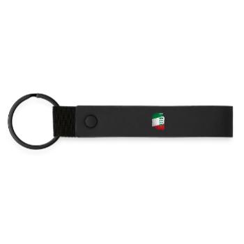 Drapeau italien, grunge vintage - Porte-clés en PU mat - noir - Devant