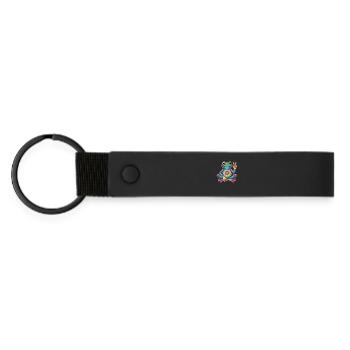 Frosch Tie-Dye Hippie Frieden Zeichen - Matte PU Schlüsselanhänger - Schwarz - Vorne