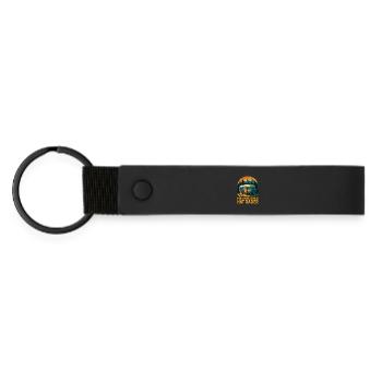 My Other House Has Wheels Camping Camper - Matte Pu Keyring - black - Front