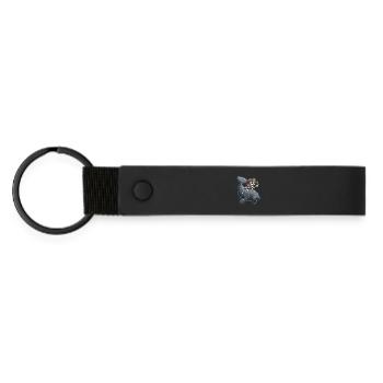 Squelette cow-boy chevauchant lamantin - Porte-clés en PU mat - noir - Devant