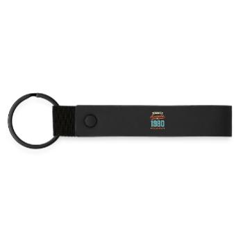 Awesome Since 1980 - Matte Pu Keyring - black - Front