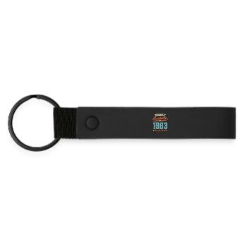 Awesome Since 1983 - Matte Pu Keyring - black - Front
