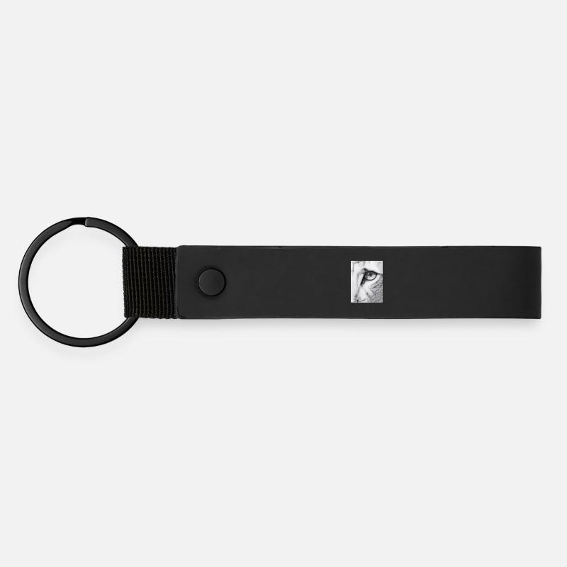 Félin         - Porte-clés en PU mat - noir