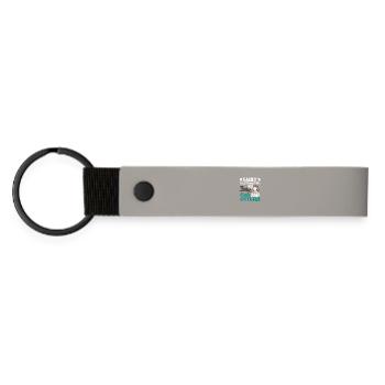 Sea Otter Cartoon Cats - Matte Pu Keyring - light grey - Front