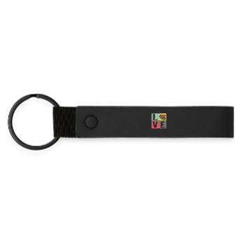 Blocs de pastèque Love Pop Art - Porte-clés en PU mat - noir - Devant