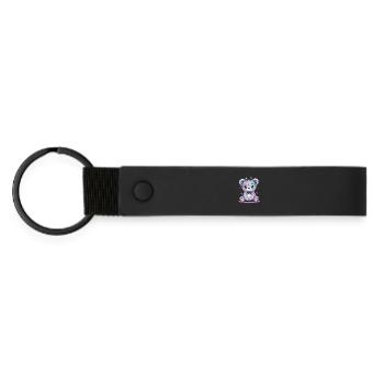 Kawaii Pastel Goth Patched Bear - Porte-clés en PU mat - noir - Devant