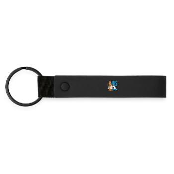Seeotter Cartoon Seine Otter Hälfte - Matte PU Schlüsselanhänger - Schwarz - Vorne