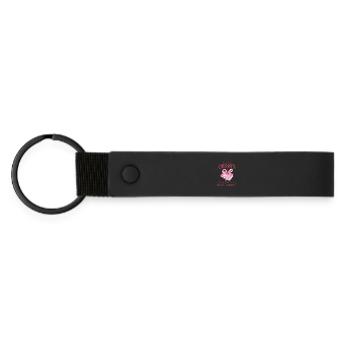 Amateurs de cerises, fleur de cerisier, douce comme des cerises - Porte-clés en PU mat - noir - Devant