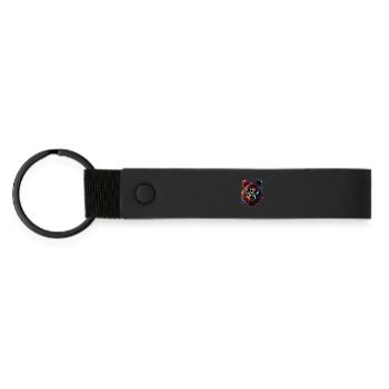 Rétro extérieur nature sauvage ours arbres - Porte-clés en PU mat - noir - Devant