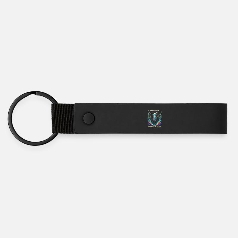 Passive Stärkung : Hypnotischer Glow | Quallen - Matte Pu Keyring - black