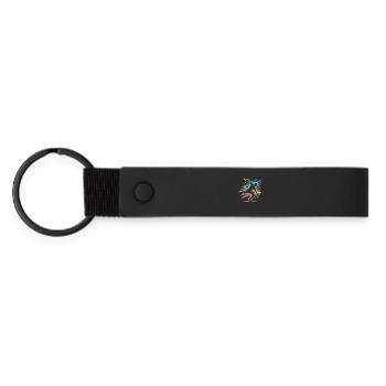 Streetdance Beat – Urban DJ Music Design - Matte Pu Keyring - black - Front