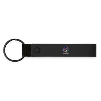 Nature et aventure – Motif du paysage de l’Alaska - Porte-clés en PU mat - noir - Devant