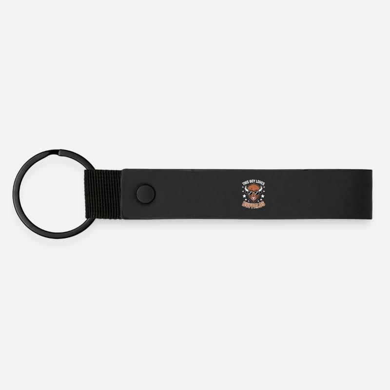 Buffalo Dire les gars drôle Buffalo cadeau - Porte-clés en PU mat - noir