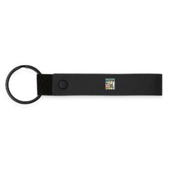 Moin lighthouse seal beach chair seagull coast - Matte Pu Keyring - black - Front