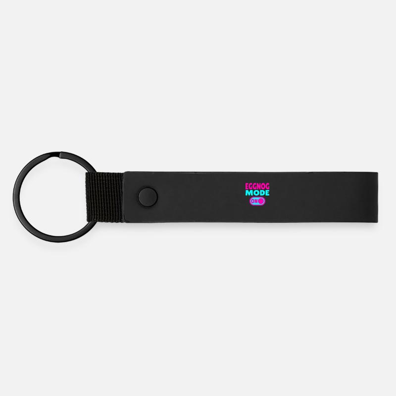 Eggnog Mode ON - funny Christmas sayings - Matte Pu Keyring - black