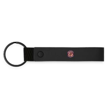 Facilement distrait par de petites saucisses fumées inusables - Porte-clés en PU mat - noir - Devant