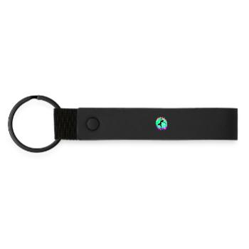 Tänzerin Silhouette Neon-Splash - Matte PU Schlüsselanhänger - Schwarz - Vorne