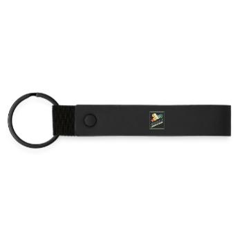 Born in Schwarzenberg - Matte Pu Keyring - black - Front